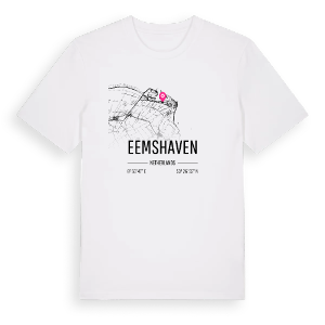 Eemshaven karta t-shirt – ekologisk bomull t-shirt från Pinshirt