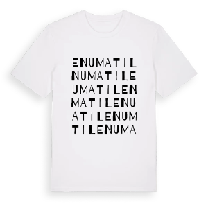 Enumatil ordlek t-shirt – ekologisk bomull t-shirt från Pinshirt
