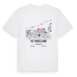 Het Hogeland karta t-shirt – ekologisk bomull t-shirt från Pinshirt
