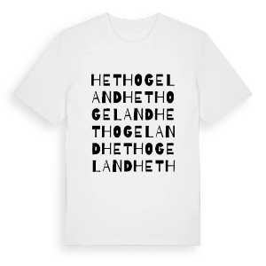 Het Hogeland ordlek t-shirt – ekologisk bomull t-shirt från Pinshirt