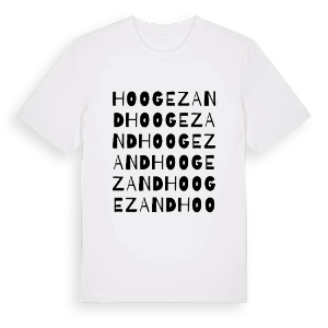 Hoogezand ordlek t-shirt – ekologisk bomull t-shirt från Pinshirt