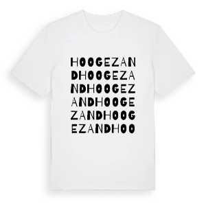 Hoogezand ordlek t-shirt – ekologisk bomull t-shirt från Pinshirt