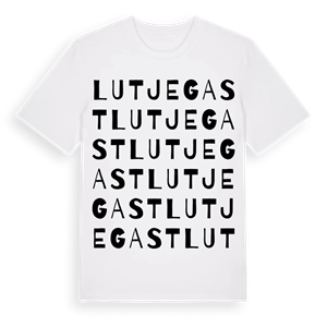 Lutjegast ordlek t-shirt – ekologisk bomull t-shirt från Pinshirt