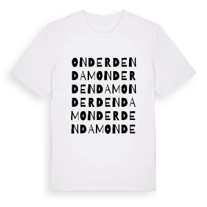 Onderdendam ordlek t-shirt – ekologisk bomull t-shirt från Pinshirt