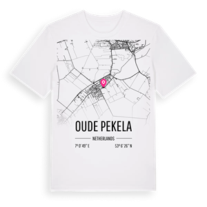 Oude Pekela karta t-shirt – ekologisk bomull t-shirt från Pinshirt