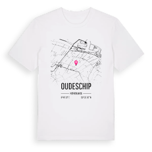 Oudeschip karta t-shirt – ekologisk bomull t-shirt från Pinshirt