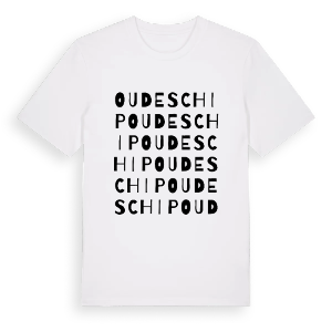 Oudeschip ordlek t-shirt – ekologisk bomull t-shirt från Pinshirt
