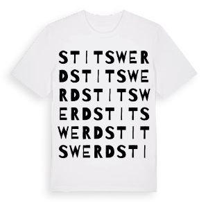 Stitswerd ordlek t-shirt – ekologisk bomull t-shirt från Pinshirt