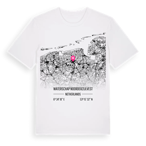Waterschap Noorderzijlvest karta t-shirt – ekologisk bomull t-shirt från Pinshirt