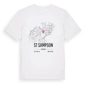St Sampson karta t-shirt – ekologisk bomull t-shirt från Pinshirt