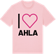 Pink Cotton t-shirt med Jag älskar Ahla t-shirt stort tryck