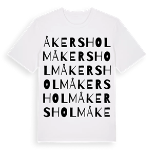 Åkersholm ordlek t-shirt – ekologisk bomull t-shirt från Pinshirt