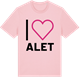 Pink Cotton t-shirt med Jag älskar Alet t-shirt stort tryck