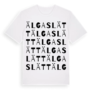 Älgaslätt ordlek t-shirt – ekologisk bomull t-shirt från Pinshirt
