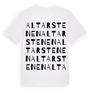 Altarstenen ordlek t-shirt – ekologisk bomull t-shirt från Pinshirt