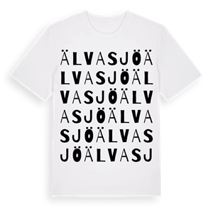 Älvasjö ordlek t-shirt – ekologisk bomull t-shirt från Pinshirt