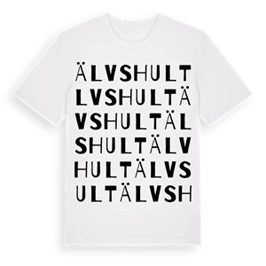 Älvshult ordlek t-shirt – ekologisk bomull t-shirt från Pinshirt