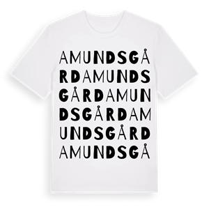 Amundsgård ordlek t-shirt – ekologisk bomull t-shirt från Pinshirt
