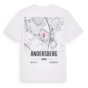 Andersberg karta t-shirt – ekologisk bomull t-shirt från Pinshirt