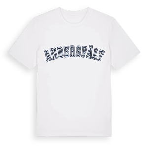Andersfält college t-shirt – ekologisk bomull t-shirt från Pinshirt