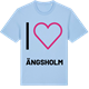 Blue Soul t-shirt med Jag älskar Ängsholm t-shirt stort tryck