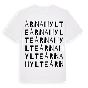 Årnahylte ordlek t-shirt – ekologisk bomull t-shirt från Pinshirt