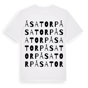 Åsatorp ordlek t-shirt – ekologisk bomull t-shirt från Pinshirt