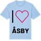 Blue Soul t-shirt med Jag älskar Åsby t-shirt stort tryck