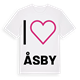 White t-shirt med Jag älskar Åsby t-shirt stort tryck