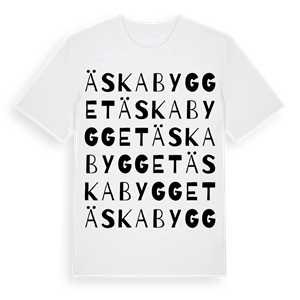 Äskabygget ordlek t-shirt – ekologisk bomull t-shirt från Pinshirt