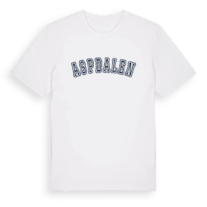 Aspdalen college t-shirt – ekologisk bomull t-shirt från Pinshirt