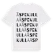 White t-shirt med Äspekulla ordlek t-shirt