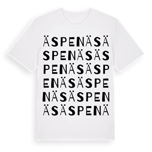 Äspenäs ordlek t-shirt – ekologisk bomull t-shirt från Pinshirt