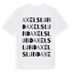 White t-shirt med Axelslund ordlek t-shirt