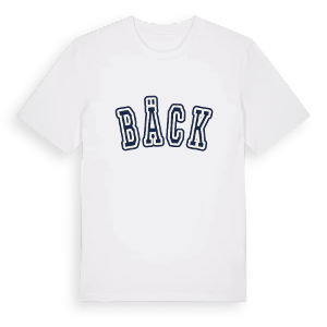 Bäck college t-shirt – ekologisk bomull t-shirt från Pinshirt