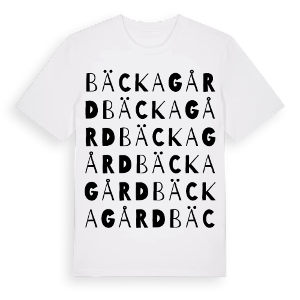 Bäckagård ordlek t-shirt – ekologisk bomull t-shirt från Pinshirt