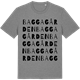 Mid Heather Gray t-shirt med Baggagården ordlek t-shirt