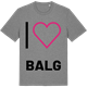 Mid Heather Gray t-shirt med Jag älskar Balg t-shirt stort tryck