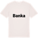 Vintage White t-shirt med Banka fetstil t-shirt