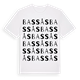 White t-shirt med Bassås ordlek t-shirt