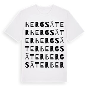 Bergsäter ordlek t-shirt – ekologisk bomull t-shirt från Pinshirt