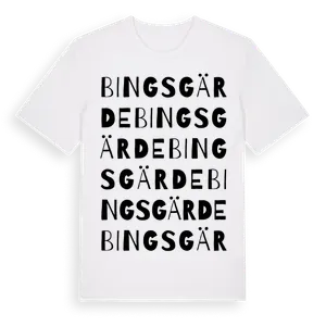 Bingsgärde ordlek t-shirt – ekologisk bomull t-shirt från Pinshirt