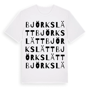 Björkslätt ordlek t-shirt – ekologisk bomull t-shirt från Pinshirt