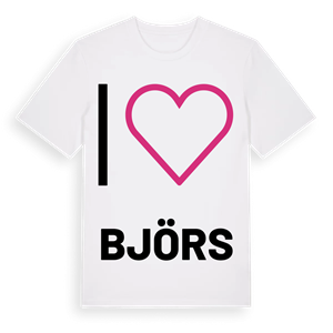 Jag älskar Björs t-shirt stort tryck – ekologisk bomull t-shirt från Pinshirt