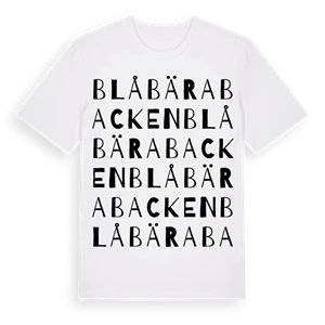 Blåbärabacken ordlek t-shirt – ekologisk bomull t-shirt från Pinshirt
