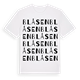 White t-shirt med Blåsen ordlek t-shirt