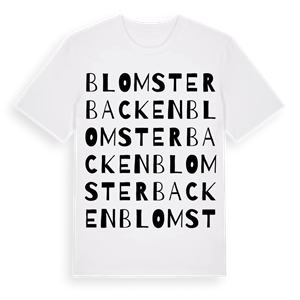 Blomsterbacken ordlek t-shirt – ekologisk bomull t-shirt från Pinshirt