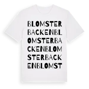 Blomsterbacken ordlek t-shirt – ekologisk bomull t-shirt från Pinshirt