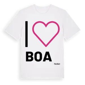 Jag älskar Boa t-shirt stort tryck – ekologisk bomull t-shirt från Pinshirt