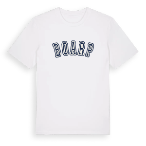 Boarp college t-shirt – ekologisk bomull t-shirt från Pinshirt